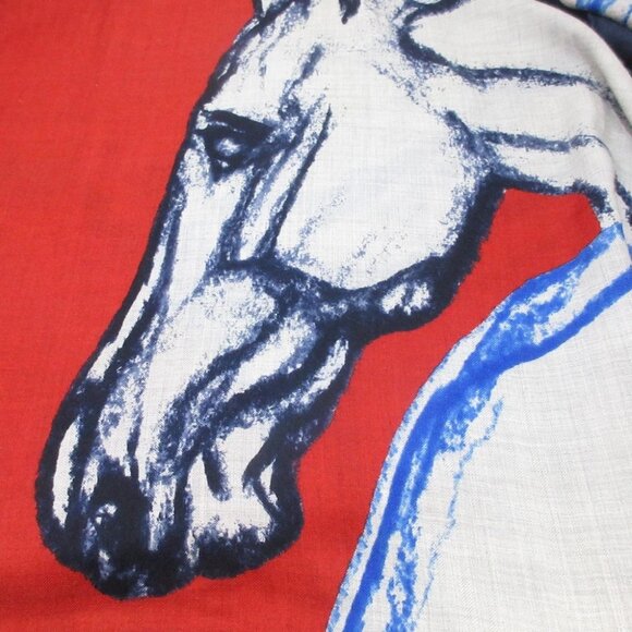 HERMES Carrejean/Shawl Carre 140 H243506S 11 Light gray Red Multi Cashmere - Picture 3 of 5